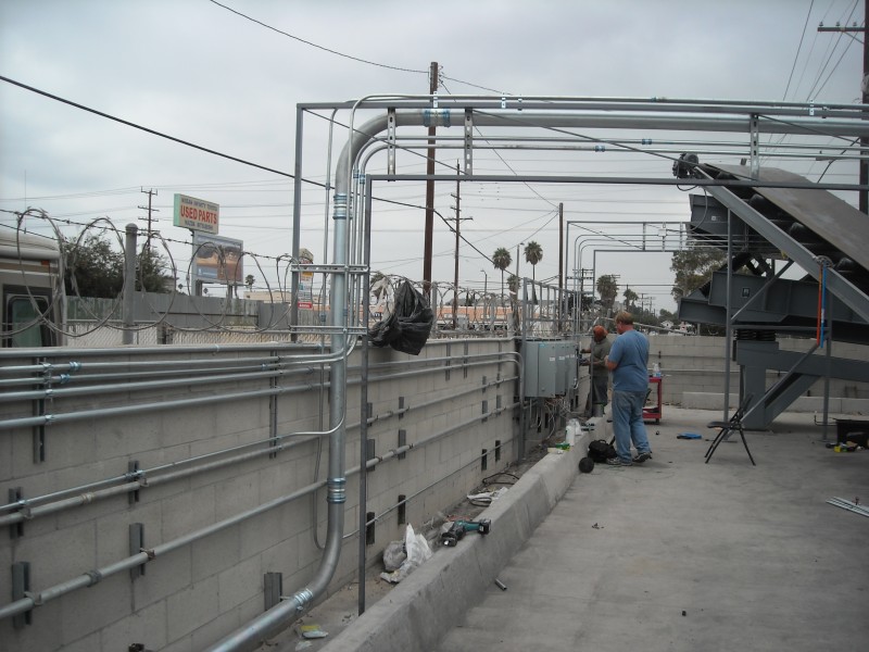 Overhead racking system to tire shredder wilmington CA